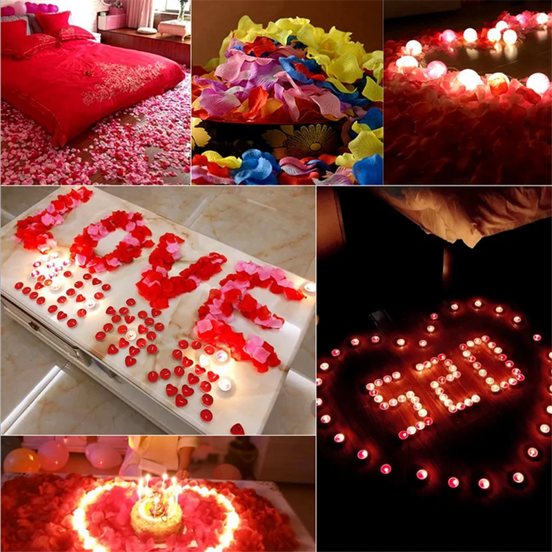 100 pcs/bag Artificial Rose Petals Artificial Flower Petals for Valentine Day Silk Walkway Carpet Flower Decoration