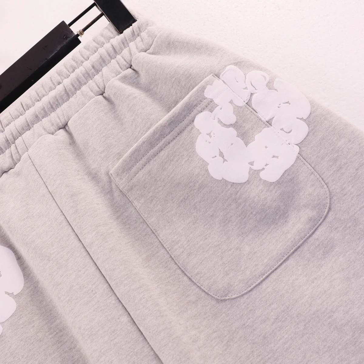 Yao888 Foam Graphics Fashion Vintage Athletic Shorts For Men Loose Streetwear HipHop Star Style High Street Cotton Pants