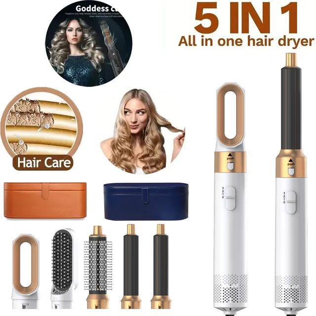 2024New Hair Dryer Multi Hair Styler 5 in1 Curling Iron Hair Straightener With Hair Brush Hairdryer For Hair Dryer Hair Multi St