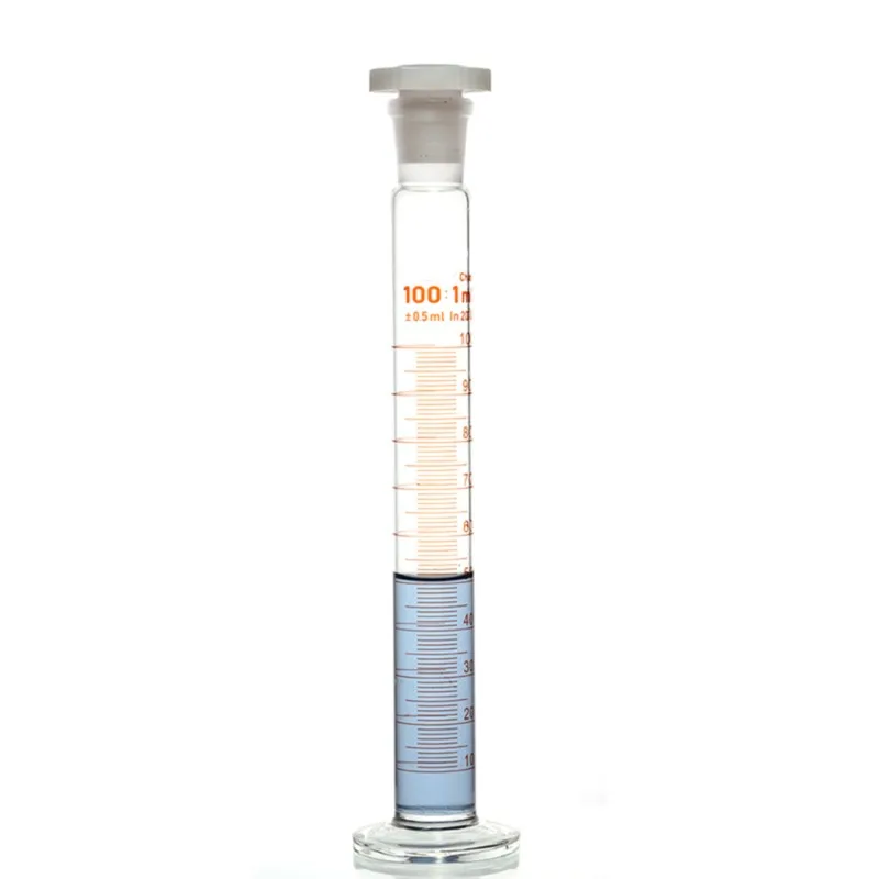 

100ml Graduated Labrotary Glass Liquid Mearsuring Cylinder with plastic stopper