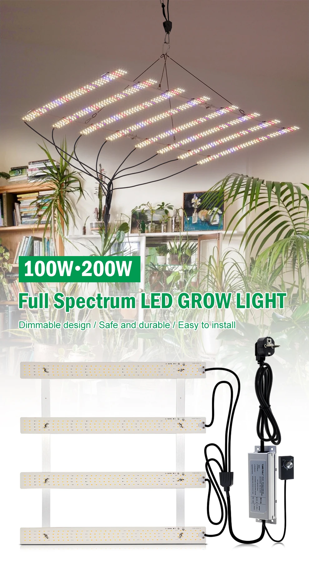 LED Wachsen Licht Volle Spektrum Phyto Lampe 100W 200W Indoor Wachsen Zelt Pflanzen Wachstum Licht Gemüse Sämlinge Anbau lampe – Detail 1