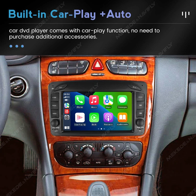 메르세데스 벤츠 W203 비토 W639 Vaneo CLK W209 W210 용 자동차 라디오 스테레오, GPS 네비게이션 멀티미디어 플레이어, 와이파이 BT RDS, 안드로이드 13, 7 인치