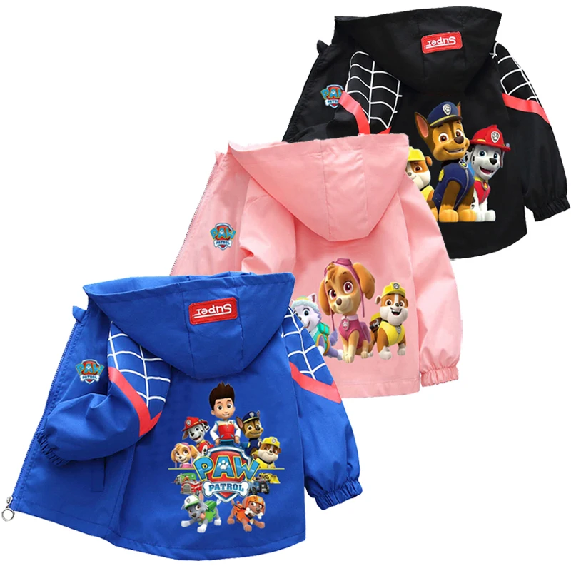 

PAW Patrol Hooded Jackets Girls Boys 2024 Spring Autumn Sports Coats 1-10 Years Children Cartoon Outerwear Kids Casual Clothes