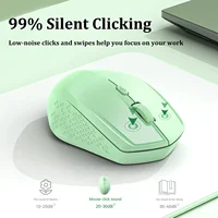 Souris sans fil Bluetooth 5.2, 2.4 ghz, double Mode, silencieuse, Rechargeable, pour jeu, 1600DPI, pour ordinateur portable, Win Mac OS 3