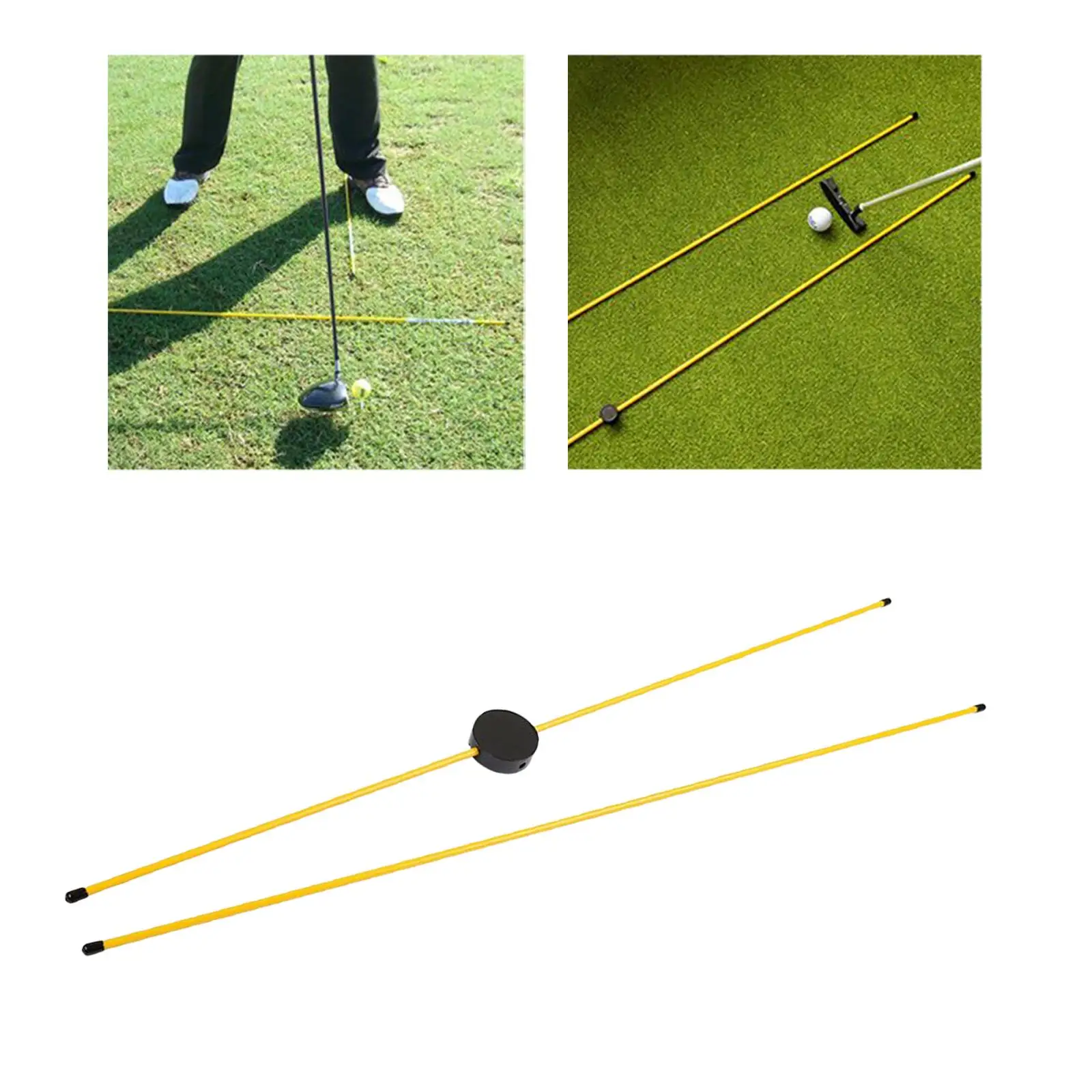 

Portable Golf Alignment Sticks Swing Trainer Practice Aid Exerciser Direction Indicator 90cm with Connector Rod for Equipment