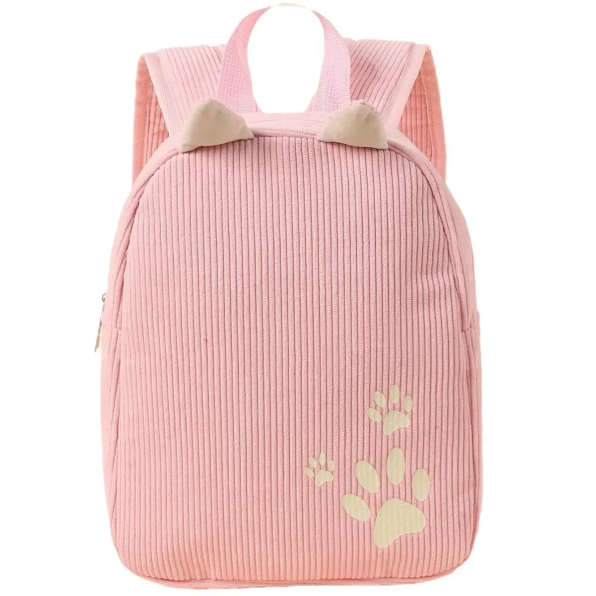 Customized Name Toddler Backpack Cartoon Solid Color Corduroy Large Capacity Backpack Embroidered Name Backpack 6