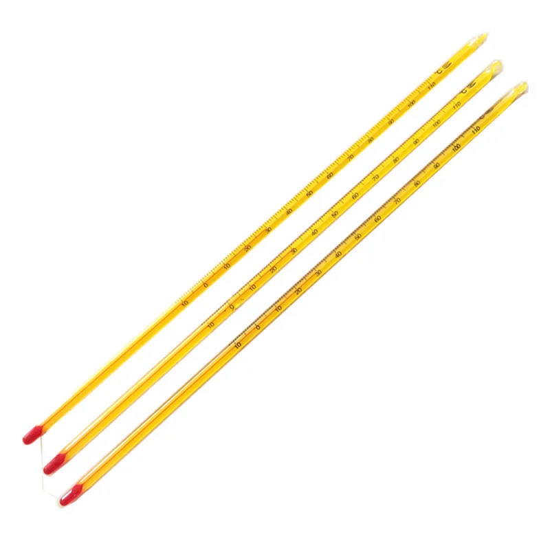 노란색 바닥 빨간색 물 온도계, 빨간색 물 유리 막대 온도계, 알코올 온도계-10-+ 110 ℃