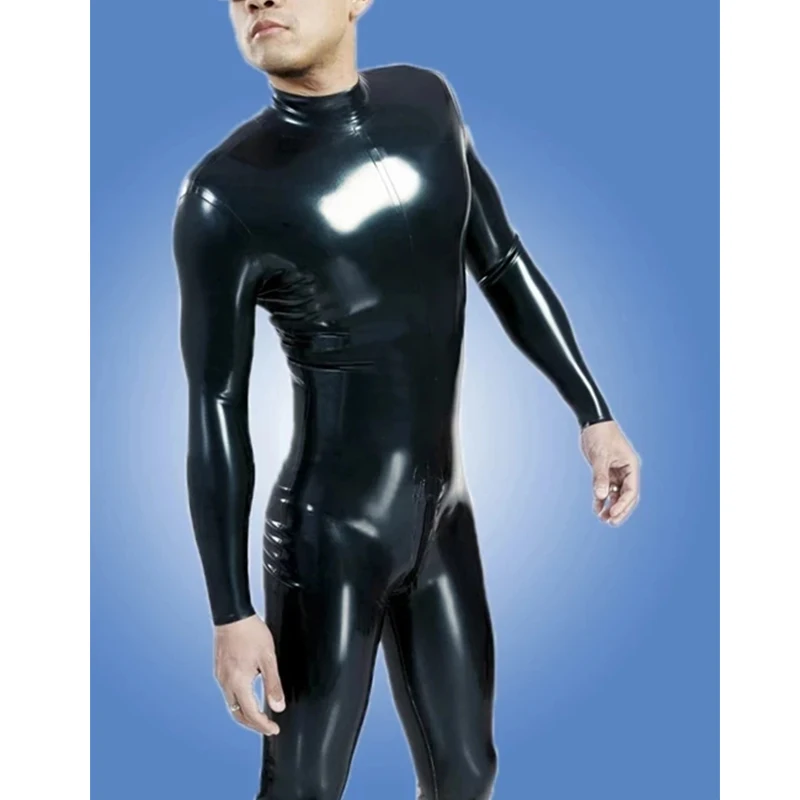 

Латексный костюм кошки ручной работы, резиновый боди, мужской черный комбинезон на молнии с задней промежностью, индивидуальный пошив, мужские костюмы для косплея