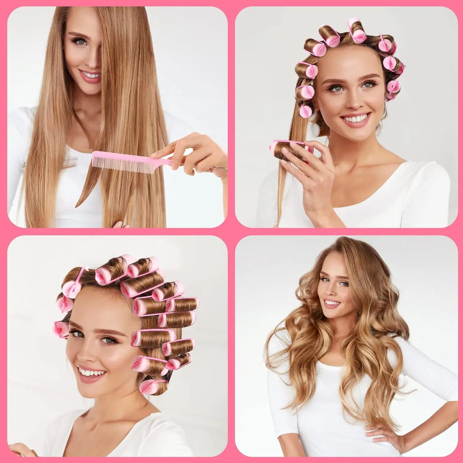 10Pieces Foam Sponge Hair Rollers, Soft Sleep Hair Curlers for Styling, Heatless Curler