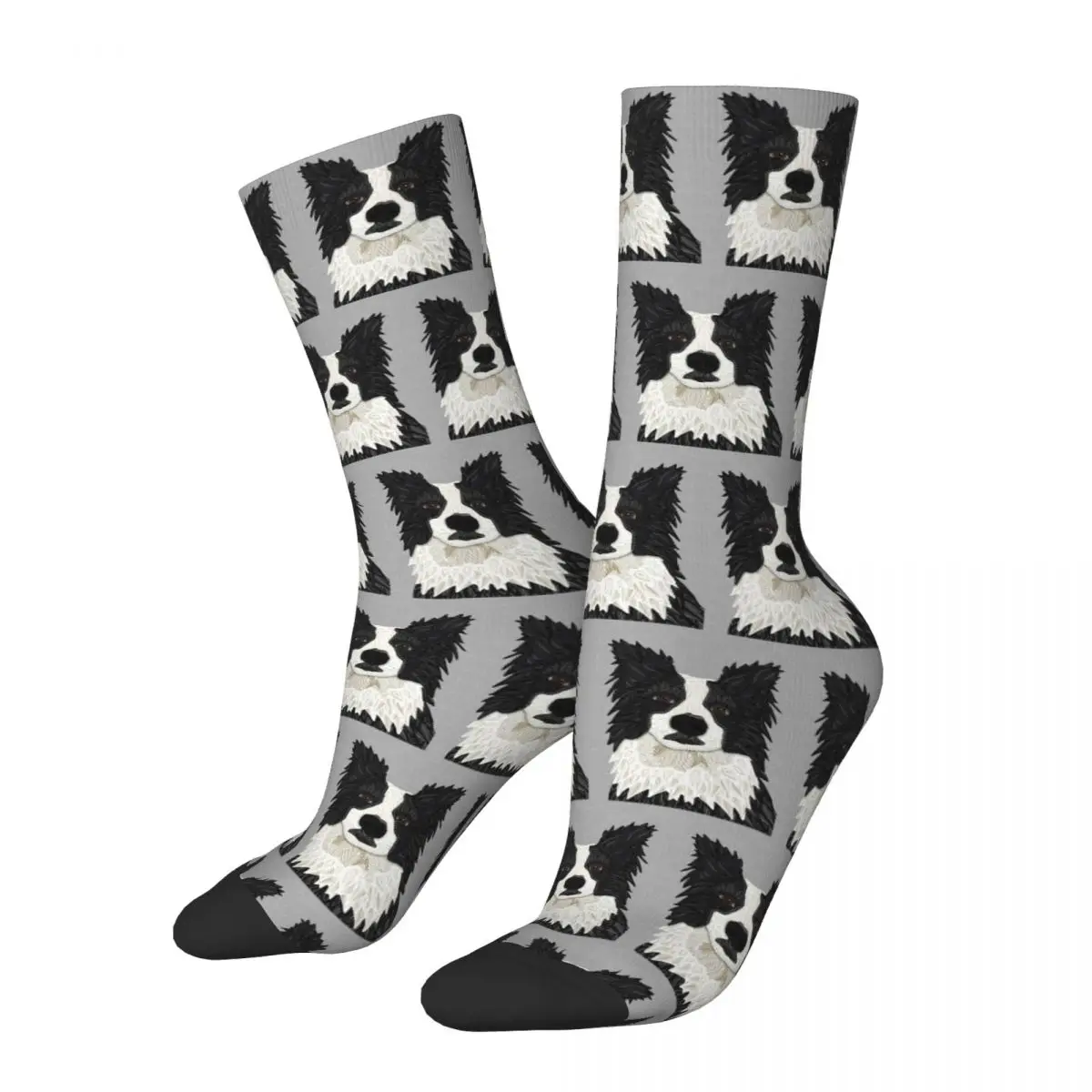 

Beautiful Black Border Collie Socks Harajuku Sweat Absorbing Stockings All Season Long Socks Accessories for Man's Woman's Gifts