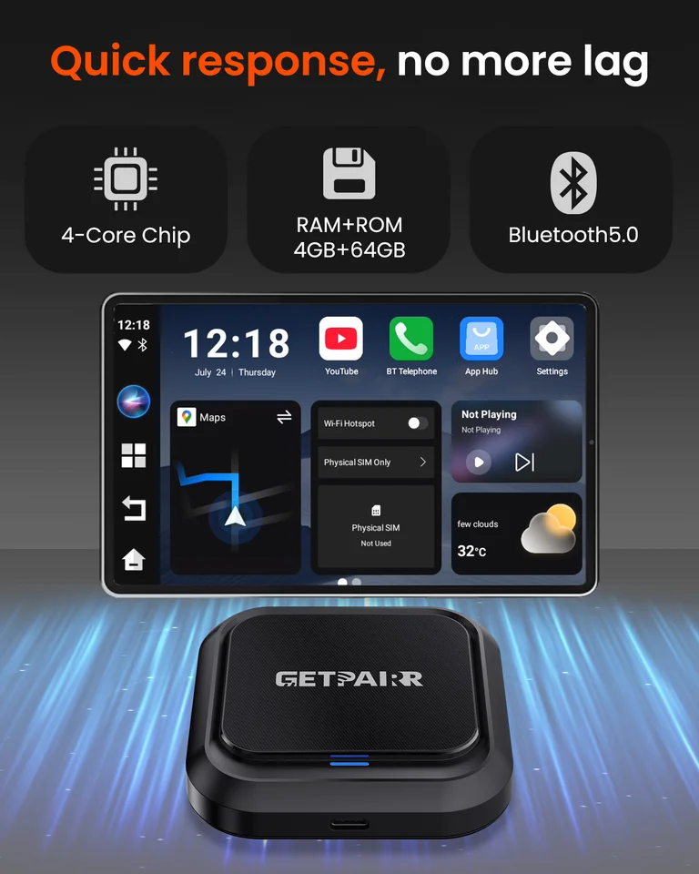 GetPairr Box 2.0 CarPlay AI TV Box to Wireless Android Auto Car
