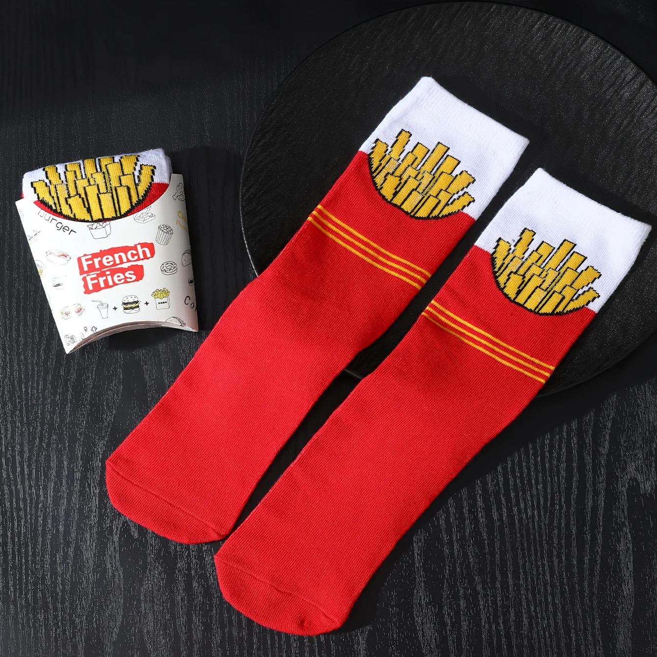 Fun and Quirky Red Fries Pattern Gift Socks
