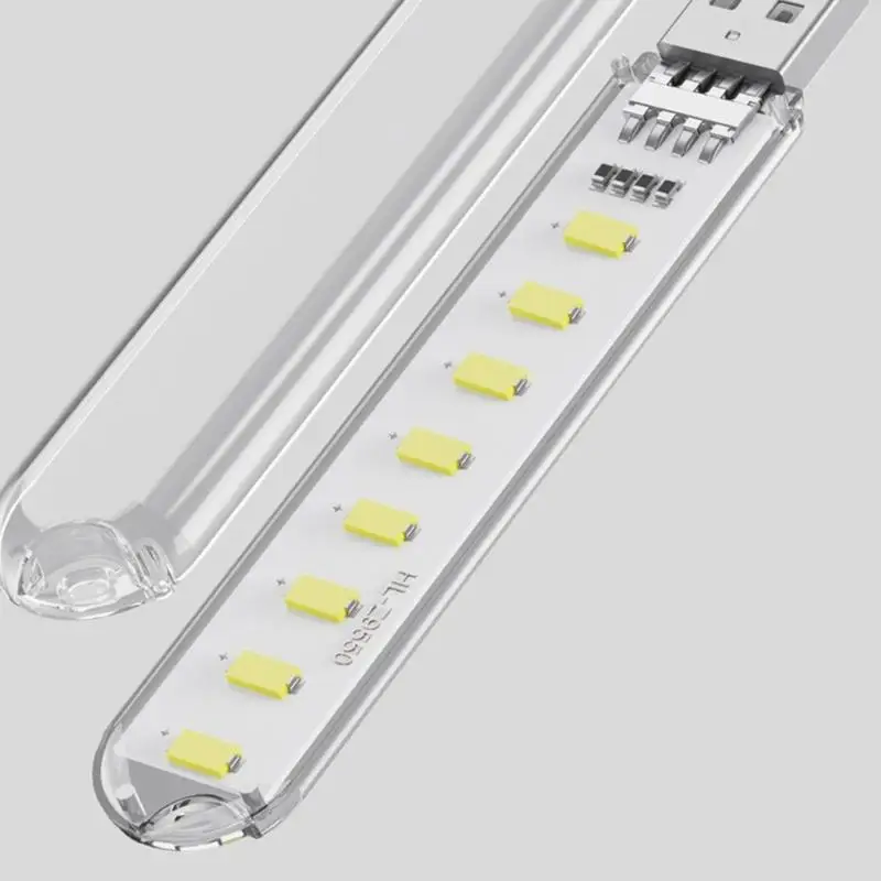 옥외 야영과 학문을 위한 652F 8개의 LED USB 밤 빛 책상용 램프 5V1A 입력