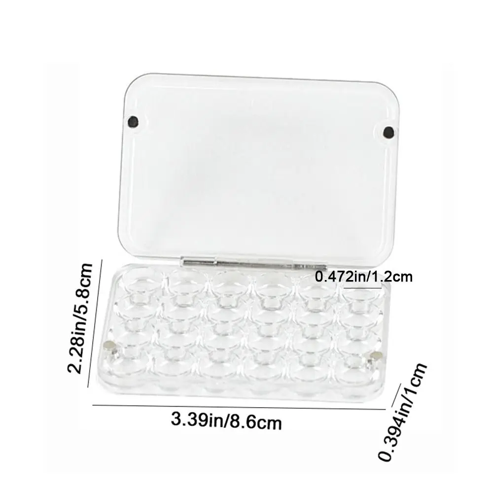 휴대용 24칸 미니 수채화 팔레트 아크릴 빈 수채화 물감 트레이 투명 밀폐형 페인트 박스 사무실용