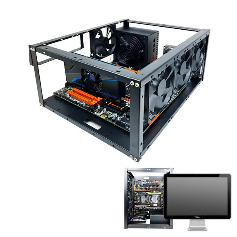 게임용 PC 케이스 ABS + PC 여행용 가방, USB 충전 기능이 있는 노트북 트롤리 케이스, 전면 개방형 디자인, 컵 거치대 포함된 여성용 캐빈 수하물, 다양한 크기(20인치, 24인치, 26인치) 8 DIY 컴퓨터 마더보드 케이스 랙 알루미늄 프레임 섀시 냉각 랙 스탠드, 개방형 섀시 지지 브래킷, 우수한 방열