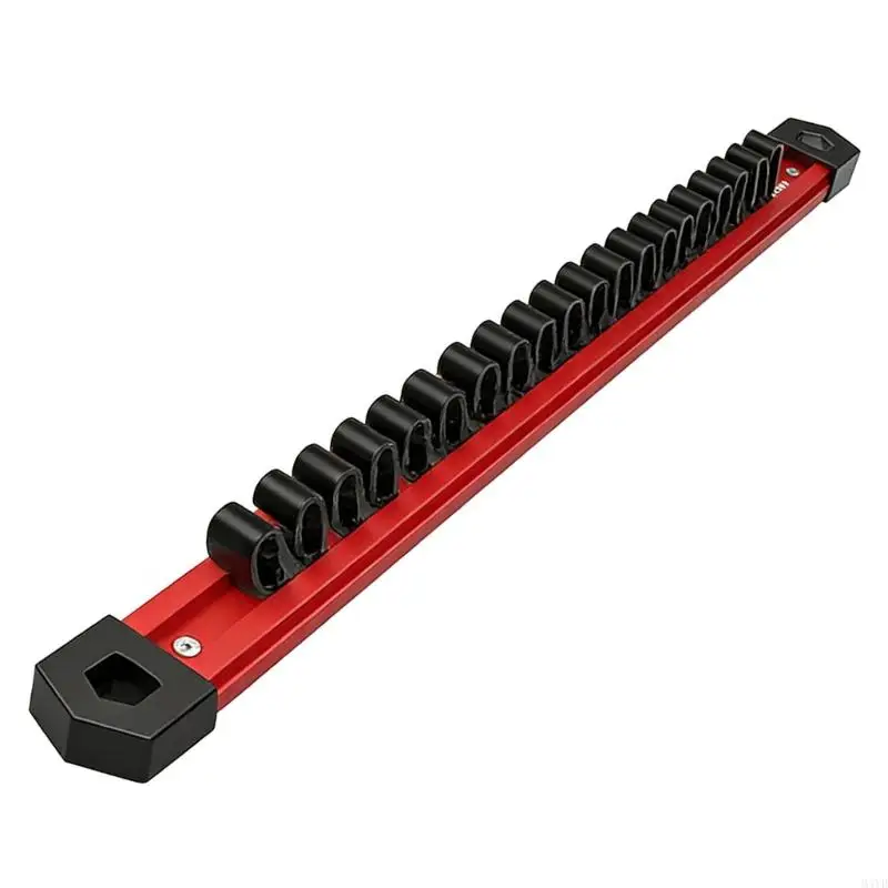 마그네틱 렌치 주최자 차고 워크샵 도구 보관을위한 조정 가능한 클램프가있는 알루미늄 레일 스크루 드라이버 홀더 M4YD