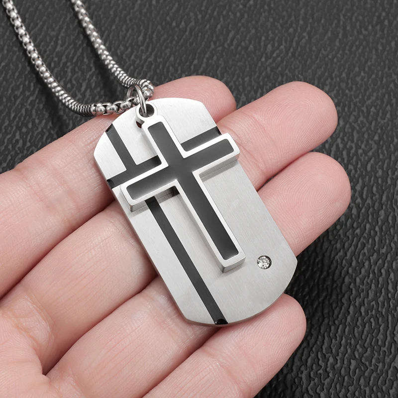 Men's Stainless Nail Cross Necklace - Stainless Steel - Faith – Gemvius