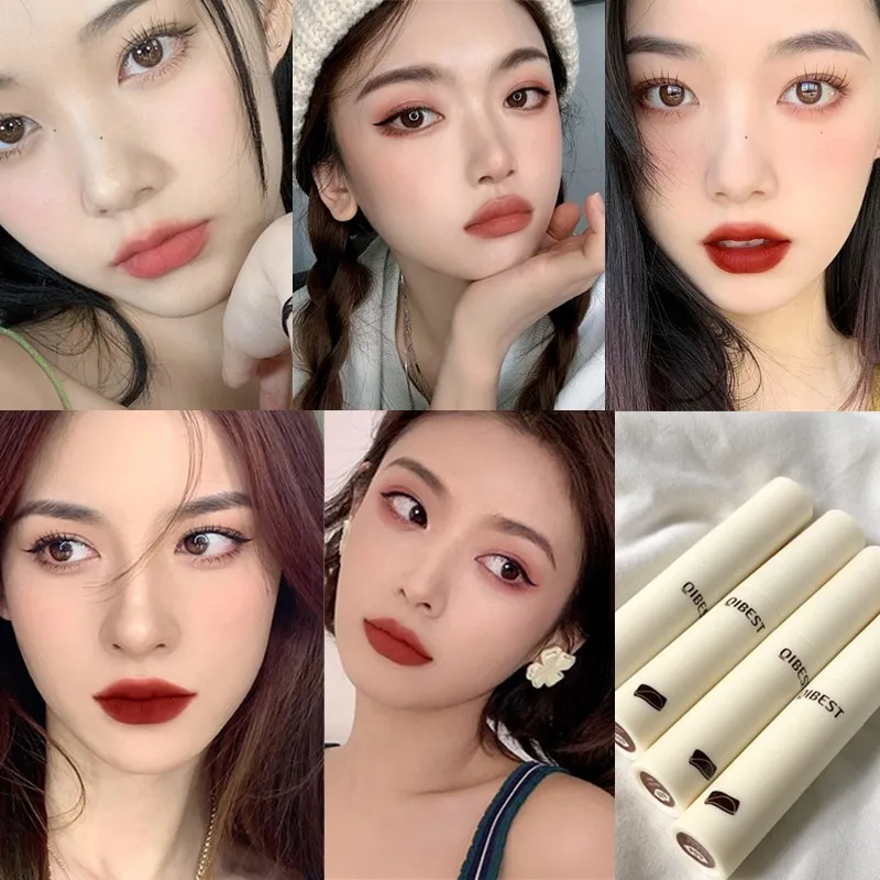 Lip Gloss Nude Matte Liquid Lipstick Waterproof Long Lasting Women Lip Tint Chocolate Velvet Glaze Cosmetics lip gloss,lip makeup,lip glaze,lip tint