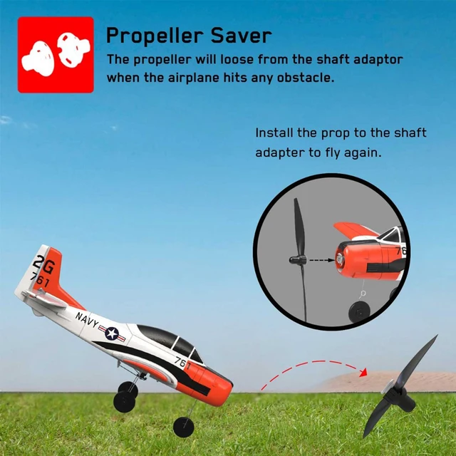T28 Trojan EPP Foam 400mm 4 Channel 2.4G 6-Axis Gyro With Xpilot Stabilizer Beginner Airplane RTF P51D F4U RC Plane 5