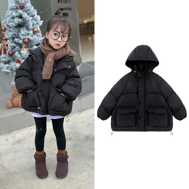 2-12 Years Girls Winter Coat Kids Hooded Cotton Padded Jackets for Girls Water Proof Overcoat Toddler Baby Fall Outwear 4-7