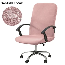 Waterproof Elastic Stretch Chair Covers - Anti-dirty Removable Slipcovers for Office and Desk Chairs (Pink)
