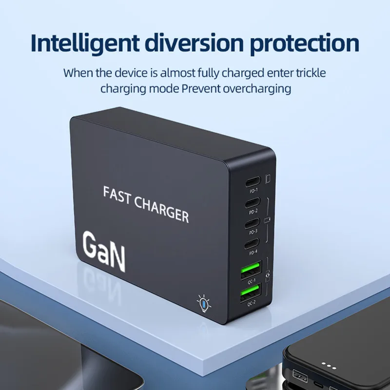 990W USB C GaN Charger 300W PD 3.3 PPS QC4.0 Multiport Fast Charging Station For Laptop iPhone 15 16 Samsung Macbook Pro Tablet