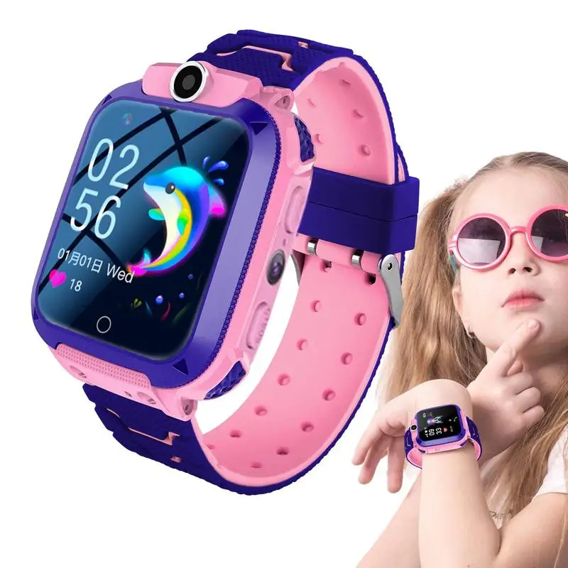 Q12B Children's Smart Watch SOS Phone Watch Smartwatch Camera With Sim Card Waterproof Kids Gift