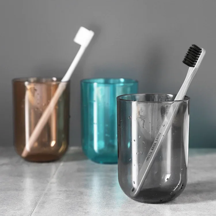 Transparent Bathroom Toothbrush Tumbler For Couples_voghion.com
