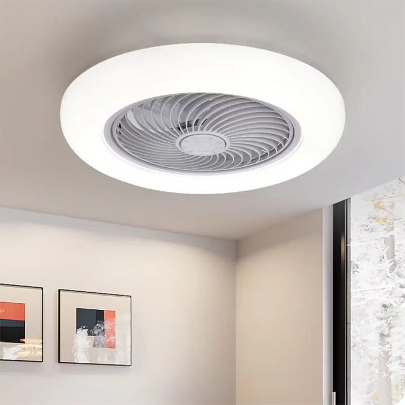Ceiling Fan Smart With Lights Remote Control Bedroom Decor 52cm Air Invisible Silent Electric for room AC220V