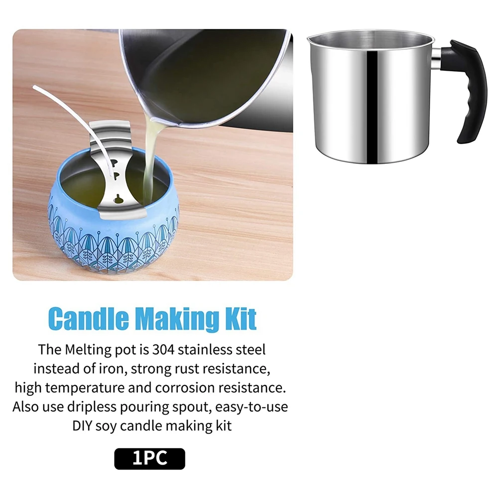 Candle Making Pouring Pot 44 Oz Double Boiler Wax Melting Pot Candle Making Pitcher Heat-Resistant Handle