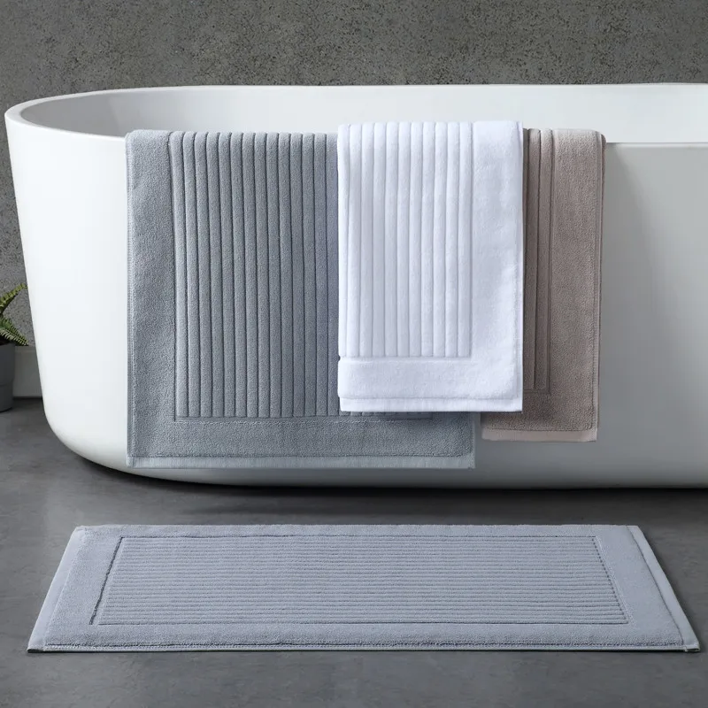5-Star-Hotel-Home-Cotton-Floor-Towel-Bath-Mat-Striped-Absorbent-Jaquard ...