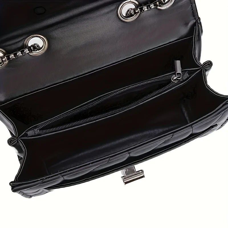 Elegant Mini Plaid Crossbody Bags for Women Classic Flap Shoulder Bag Purse with Adjustable Strap, Faux Leather Chain Square Bag