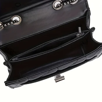 حقائب كروس صغيرة أنيقة منقوشة للنساء، حقيبة كتف كلاسيكية قابلة للتعديل مع حزام قابل للتعديل، حقيبة مربعة من الجلد الصناعي 4