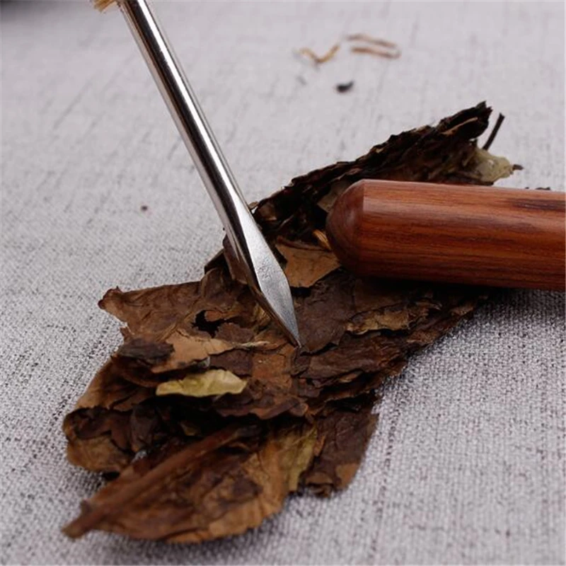Sandalwood Tea Knife Needle Pick With Wood Handle Puer Tea Tools Cone Needle Breaking Prying Brick Professional Tool, tea cutter,tea needle set