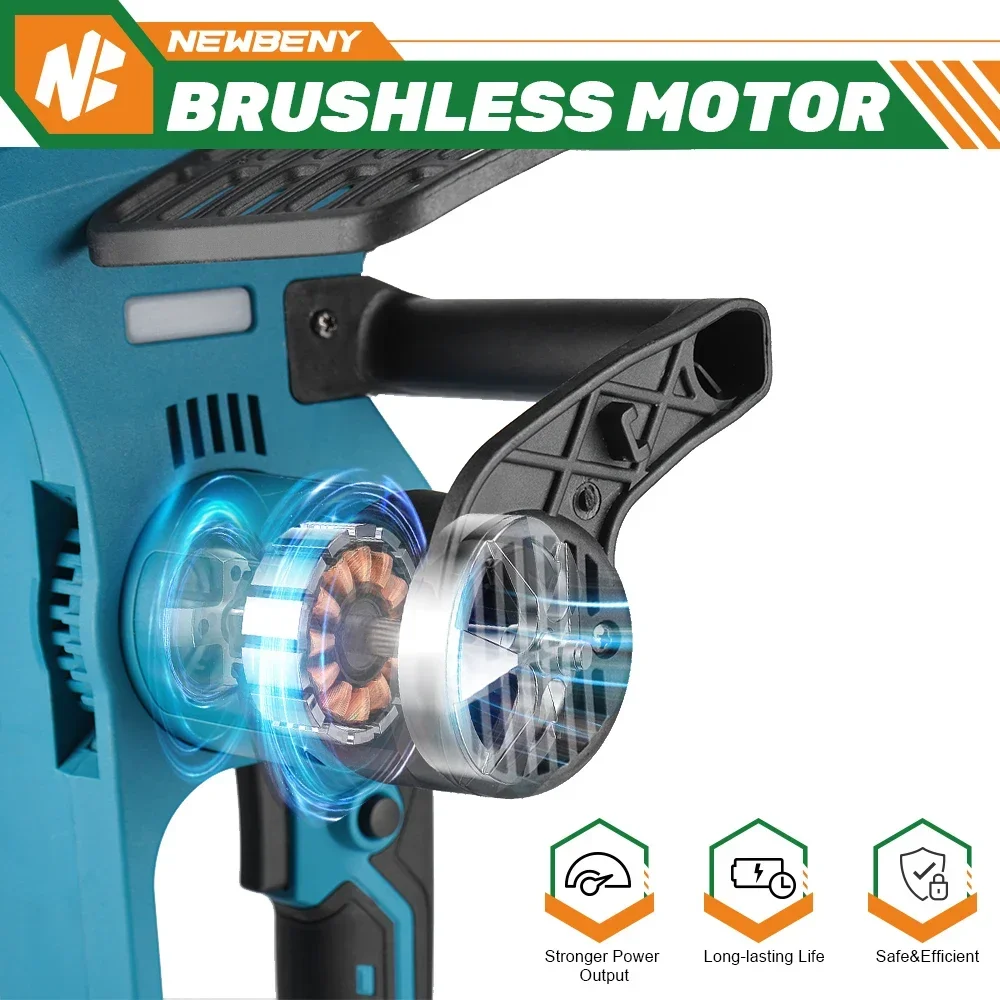 2000W 12 Inch Cordless Brushless Electric Chainsaw 18000RPM  Rechargeable Garden Wood Cutting Logging Saw For Makita 18V Battery 3