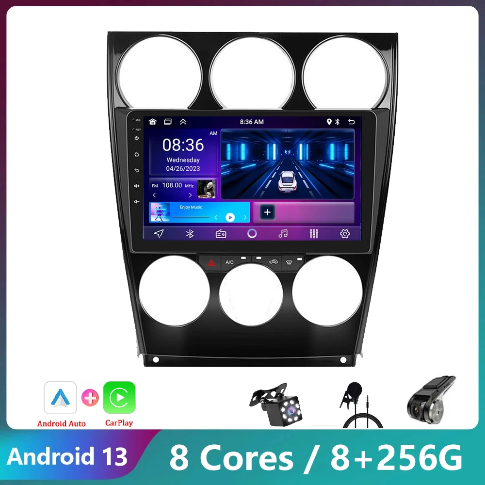 

Android 13 Car Radio For Mazda 6 2002-2006 2007 2008 Multimedia Video Player Navigation stereo head unit GPS No 2din dvd 4G wifi