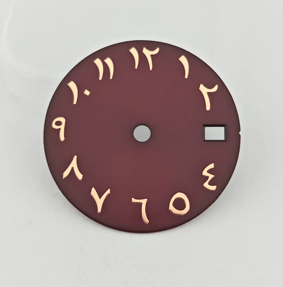 28.5mm 시계 다이얼, 아랍어 숫자 다이얼, 사용자 정의 DIY 로고, 레이저 인쇄 시계 액세서리, NH35/NH36 무브먼트에 적합