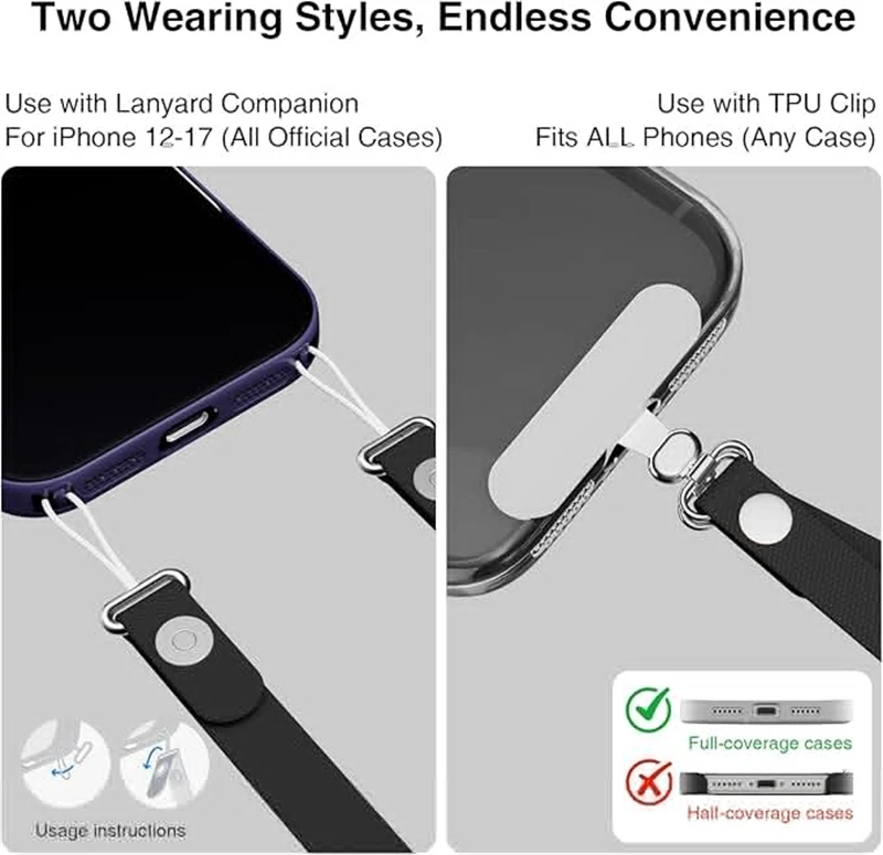 Magnetic Crossbody Phone Lanyard with Universal Clip and Woven Strap