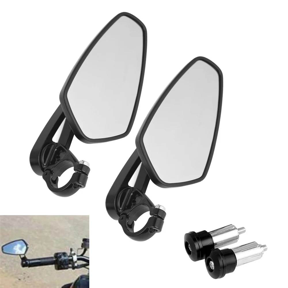 Motorcycle Round Black 7/8"Handlebar End Mirror Custom For Suzuki - Foto 10