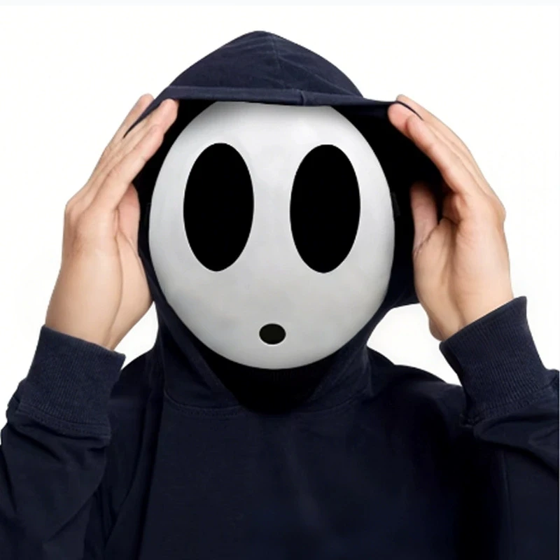 Maschera di Shy Guy di Game Bros, Costume Divertente Unisex per Adulti, Maschere in Plastica per Halloween, Carnevale, Feste, Accessori per Travestimenti, Personaggio dei Cartoni Animati