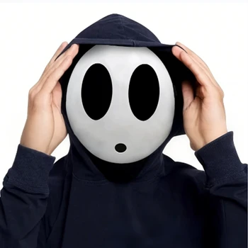 Maschera di Shy Guy di Game Bros, Costume Divertente Unisex per Adulti, Maschere in Plastica per Halloween, Carnevale, Feste, Accessori per Travestimenti, Personaggio dei Cartoni Animati
