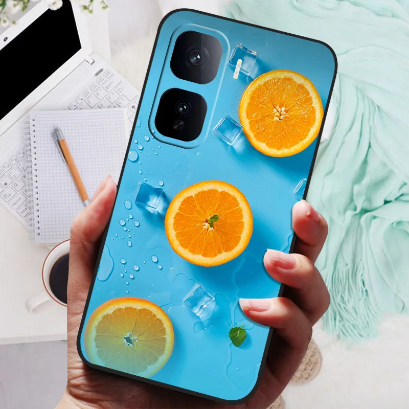 Black Floral Silicone Soft Phone Case - Protective Bumper Cover