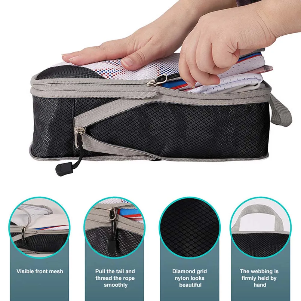 

3Pcs Carrying Bag Efficient Travel Compression Organizer For Neat Space-Saving Packing Travel Compressed Packing Cubes Storage