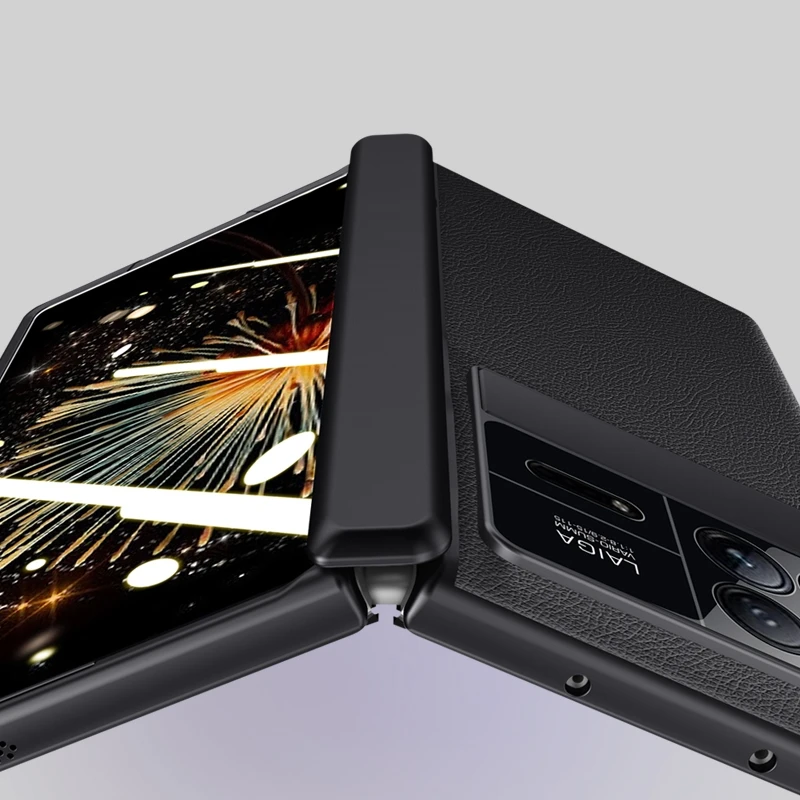 Luxury Leather Case For Xiaomi Mix Fold 3 Flip Full Protection Back Cover For MI X Fold3 Magnetic Bracket HD Glass Case Funda