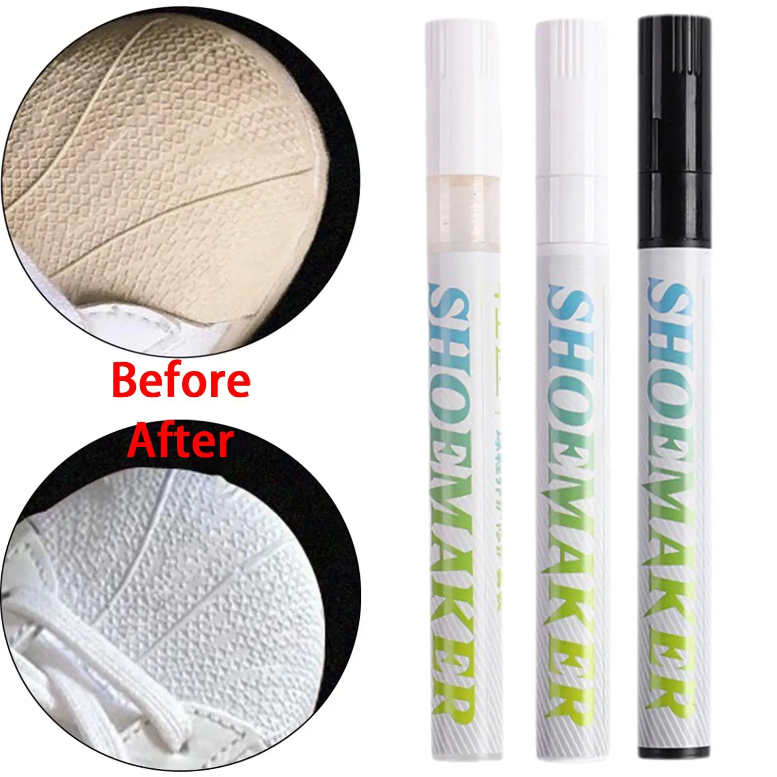 

3x Shoe Repair Marker Pen Sport Shoes Pen Handheld Cleaner Anti Oxidation Pens for Fabric Leisure Shoes Canvas Shoes Suede Shoes