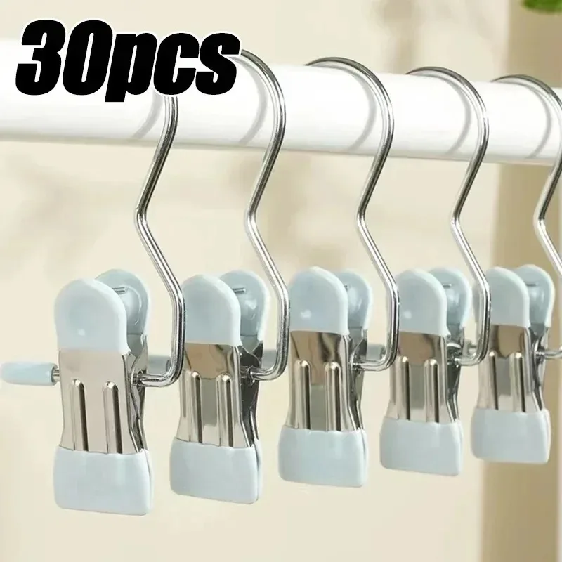 Multifunctional Clothespin Hanger Metal Stainless Steel Hat Skirt Trouser Clip Clothing Storage