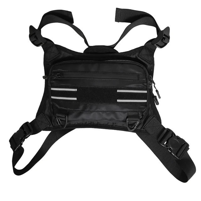 Chest Rig Bag Lightweight Front Chest Pack Water Resistant Running Vest Bag with Reflective Strip for Cycling Hiking 6
