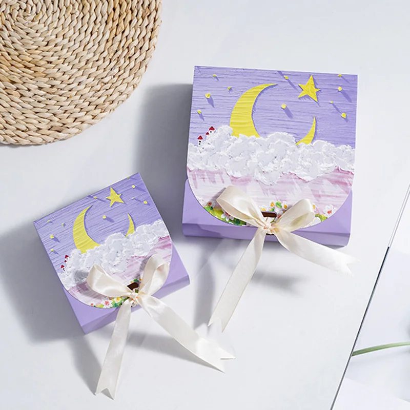 100 Teile/los 4 Stile Seidenstrümpfe Schal Geschenkbox Faltenmuster Geschenkbox Quadratische Farbbox Aufbewahrung Schmuck Geschenkbox – Detail 4