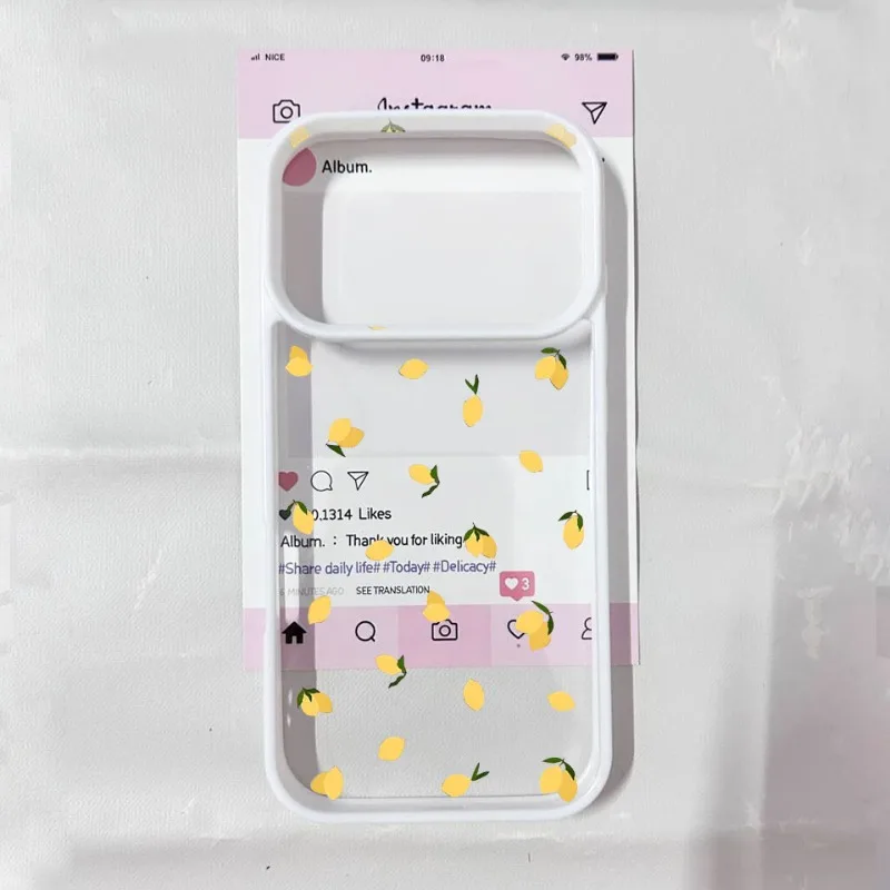 Summer Fruit Lemon Flower Clear Phone Case - Transparent Acrylic Cover Shell
