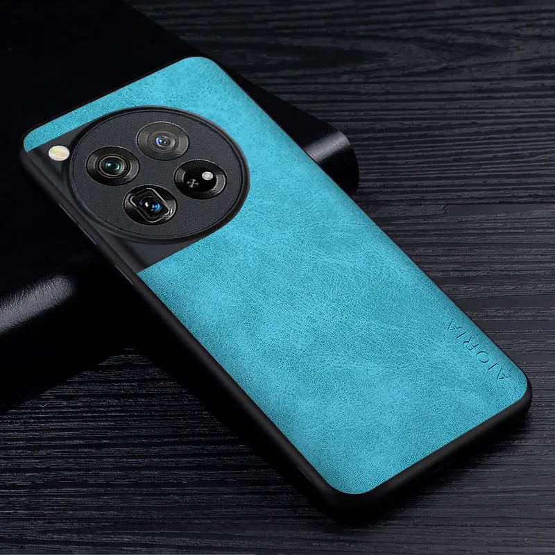 Premium PU Leather Scratch-Resistant Phone Case in Solid Color